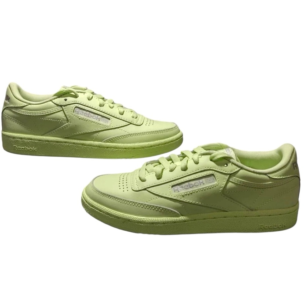 Auth NEW REEBOK CLUB C 85 chartreuse Neon green lime tennis shoe womens 7.5 RARE